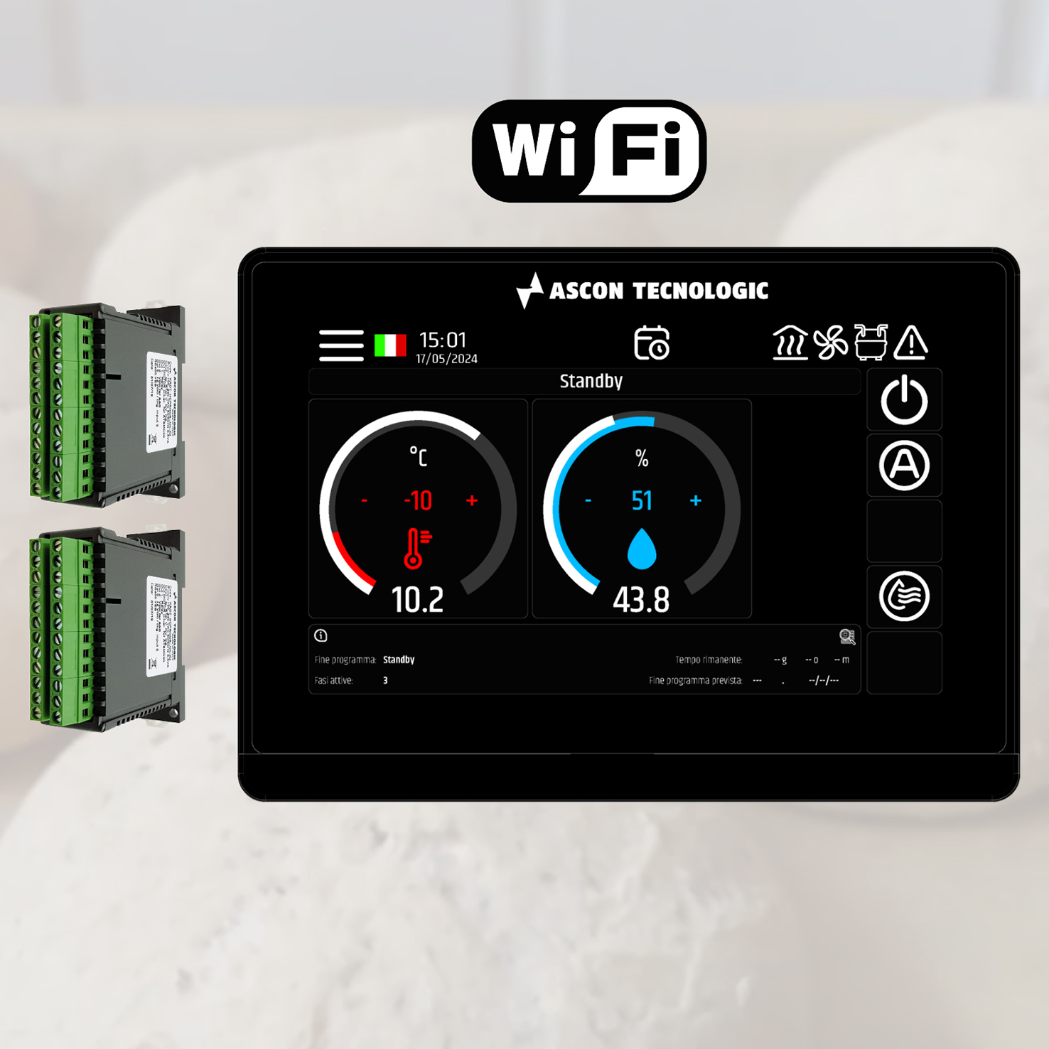 Pannello operatore touch 7" PFX7 e due regolatori X36P